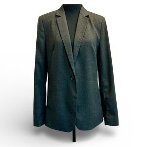 RW&CO dark charcoal gray single breasted blazer jacket stretch lining 10 NWOT